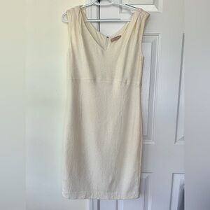 Banana Republic Wool Blend Cream Sleeveless Knee Length Dress Size Medium‎